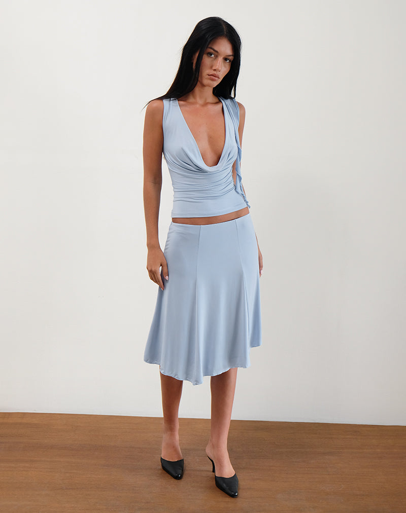 Saylor Mouwloze Top in Slinky Hemelsblauw