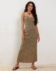 Afbeelding van Kafka Maxi jurk in Mini Croc Tan