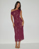 Afbeelding van Kaido Midi Dress in Sequin Knit Burgundy