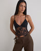 Afbeelding van Kaika Plunge Cami Top in Eyelash Lace Zwart