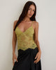 Afbeelding van Kaika Plunge Cami Top in Eyelash Kant Chartreuse