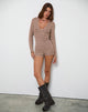 Afbeelding van Kaipo Playsuit in bruin-iranje streep