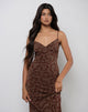 Afbeelding van Kalana Maxi Dress in Bruin Swirl Flock