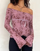 Afbeelding van Kareena Bardot Top met lange mouwen in Abstract Botanic Mauve