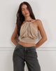 Afbeelding van Karise Plunge Top in Glitter Lurex Mesh Crème