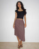 Afbeelding van Karlesa asymmetrische midirok in diep taupe