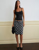 Afbeelding van Kavivi Midi rok in polka pailletten monochroom