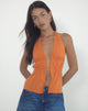 Afbeelding van Kaytia haltertop in dubbele strik Sunset Orange