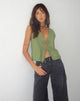 Afbeelding van Kayve Tie Front Top in Dark Sage