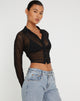 Afbeelding van Kelly Cropped Shirt in Mesh Zwart