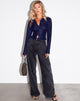 Afbeelding van Kelly Shirt in Glitter Lurex Marineblauw