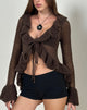 Afbeelding van Kendra Ruffle Vest in Chocolade Bruin