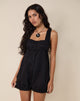 Afbeelding van Kenna Babydoll Playsuit in Popeline Zwart