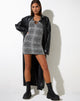 Afbeelding van Kezina Mini Dress in Optic Monochrome Square Black and White