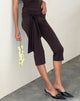 Afbeelding van Effy Capri Broek met Wrap Tailleband in Mocca