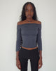 Afbeelding van Koby Off Shoulder Bardot Top in Ocean Storm