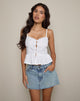 Afbeelding van Kugy Cami Top met Stropdas in Popeline Wit