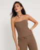 Afbeelding van Kyana Corset Top in Krijtstreep Bruin