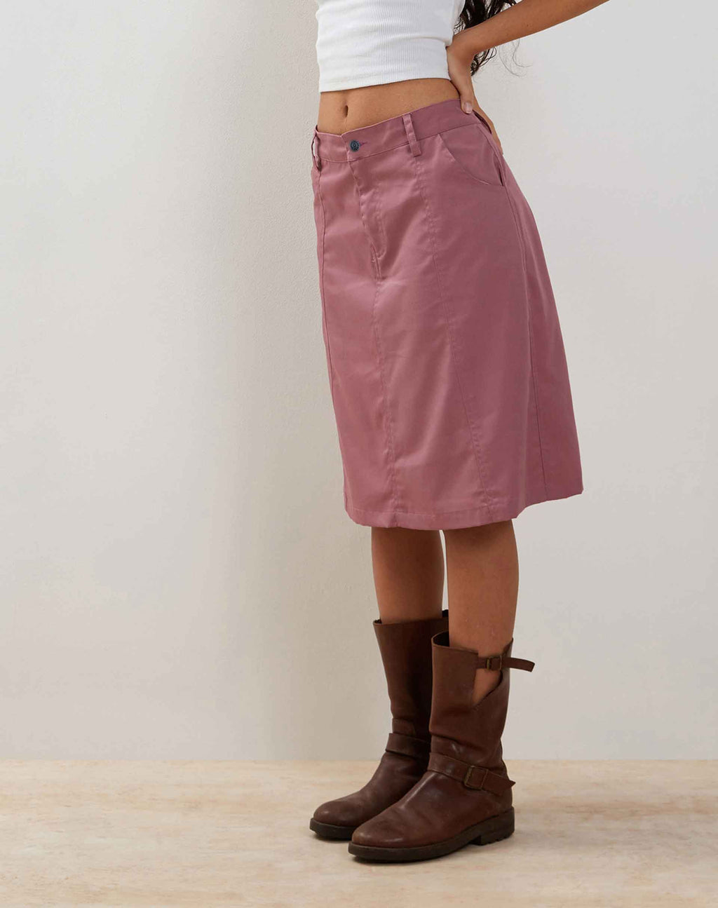 Kyst Cargo Midi Rok in Mauve