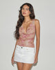 Afbeelding van Lahira Cowl Neck Top in Smoky Floral Peach