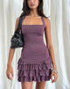 Afbeelding van Laine Halter Mini Jurk in Slinky Moerbei