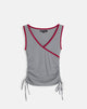 Afbeelding van Laird Wrap Top in Grijs met Adrenaline Rode Binding