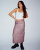 Afbeelding van Lassie Maxi Rok van Bedrukt Mesh in Warped Houndstooth Bruin