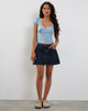 Afbeelding van Laz Top in Ditsy Rose Blauw