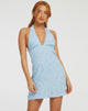 Afbeelding van Leana Mini Dress in Ditsy Rose Blue