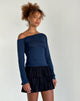 Afbeelding van Ledez Asym Slouchy Top in Navy Tissue