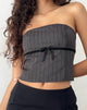 Afbeelding van Leggy Tube Top in grijs krijtstreep