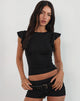 Afbeelding van Leisle Frill Top in Zwart