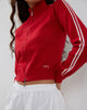 Afbeelding van Lennon Zip Up Jacket in Rood met Witte Zijstrepen