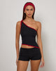 Afbeelding van Lenti Asymmetrische Top in Zwart met Adrenaline Rode Binding