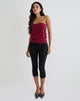 Afbeelding van Leocadia Bandeau Top in Cupro Donkerrood