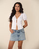 Afbeelding van Lias Pofmouwblouse in Wit