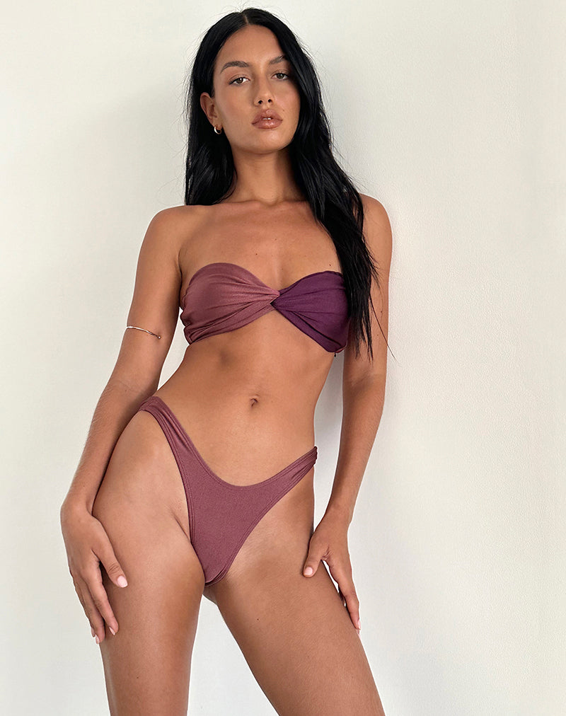 Linda Twist Bikinitop in Diep Mauve Plum