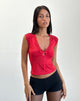 Afbeelding van Livina Top in Slinky Jersey Kant Rood