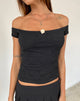 Lonnie Bardot Top in Rooskant Zwart