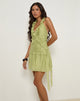 Afbeelding van Lorena Mini jurk in chiffon streep groen