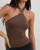 Afbeelding van Lorie Halter Top in Cupro Bittere Chocolade