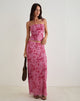 Afbeelding van Alfreda Maxi Rok in Stencil Bloem Roze