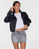 Afbeelding van Denim minirok met lage taille in grey wash
