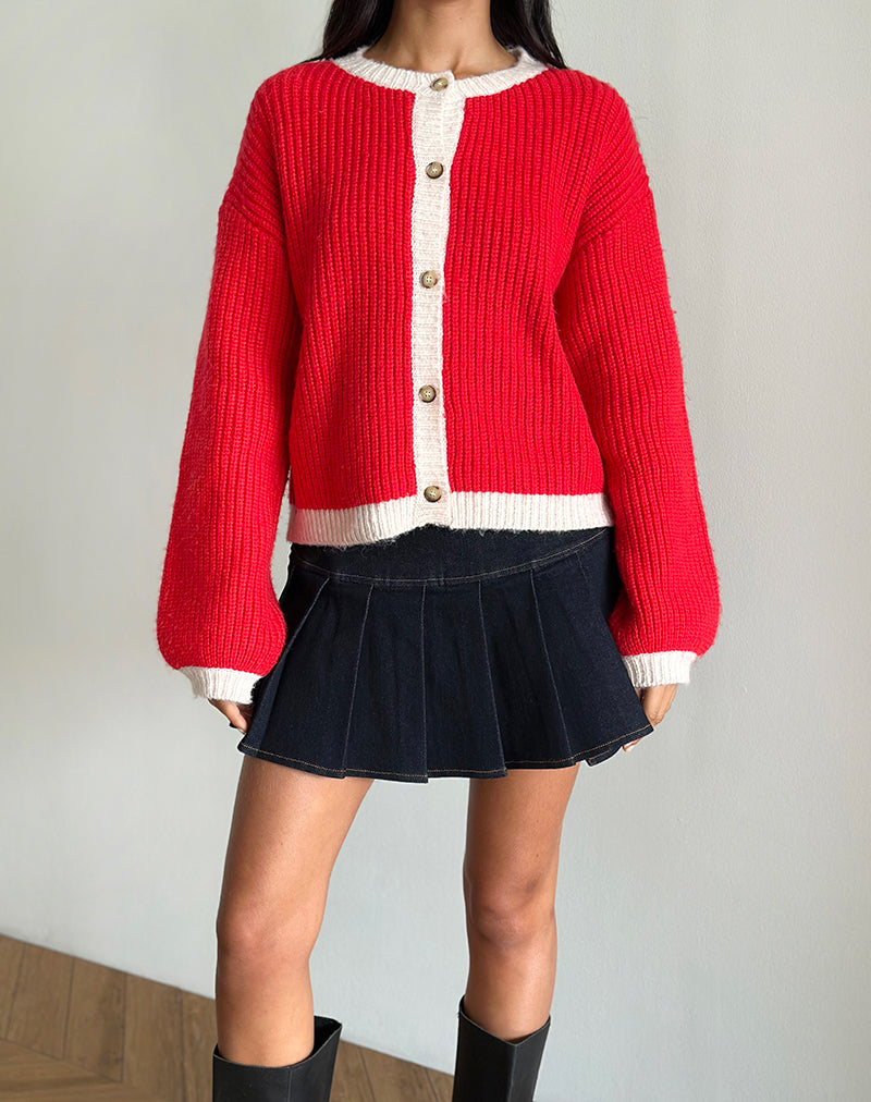 Luciana Contrast Vest in Rood en Roze