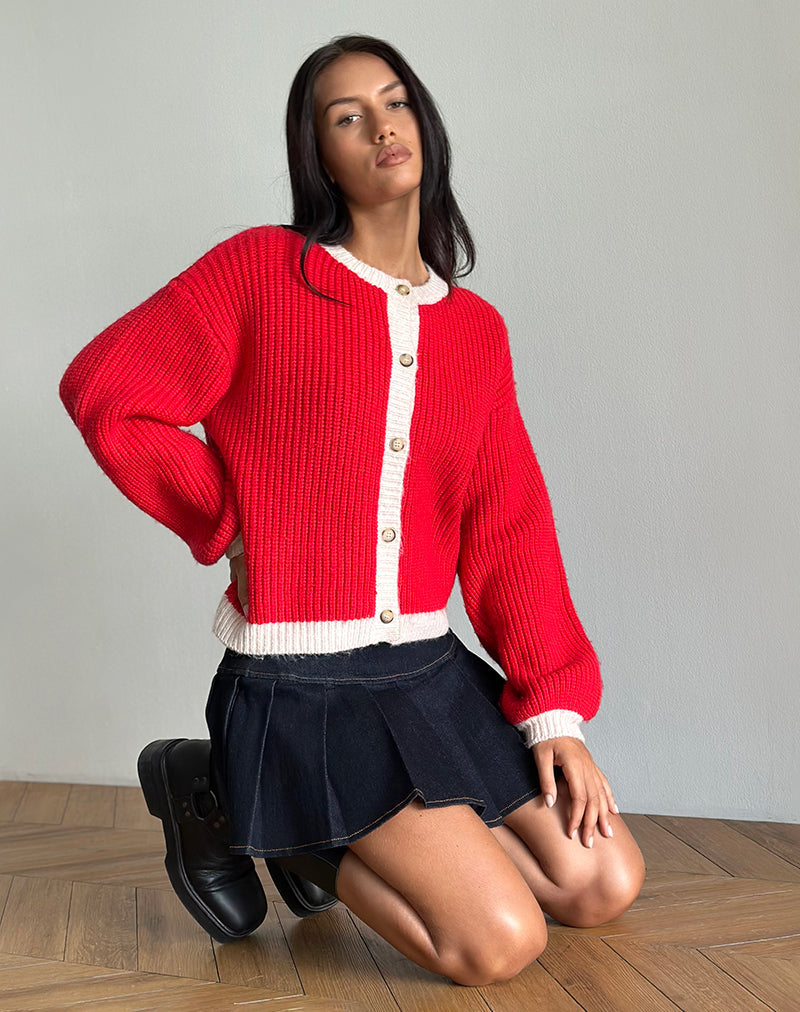 Luciana Contrast Vest in Rood en Roze