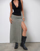 Afbeelding van Luciara Midi rok in glitter breisel Khaki