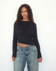 Afbeelding van Lunica Lange Mouw Top in Tissue Jersey Zwart
