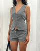 Afbeelding van Luno Vest met Knoopsluiting in Krijtstreep Grijs