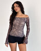 Afbeelding van Lutana Top in Batik Botanical Bruin