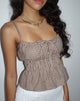 Afbeelding van Lyncia Cami Top met Stropdas in Mini Gingham
